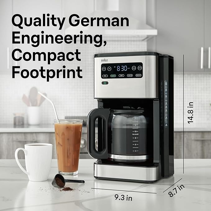 Braun PureFlavor 14‑Cup Programmable Coffee Maker – Fast Brew Speed, Touch - Image 3