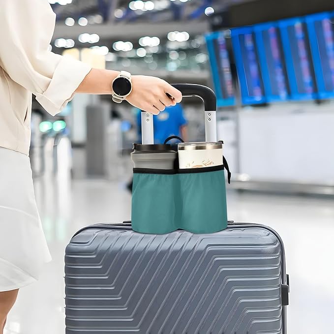 DOMIKING Dark Teal Travel Luggage Cup Holder - Image 5