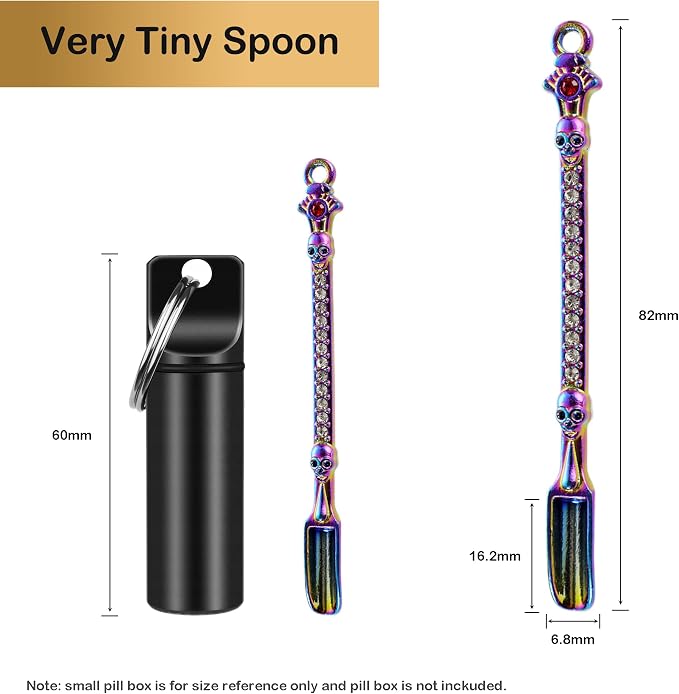 6-Pack Mini Spoons Metal Tiny Shovels 3-Inch Small Medicine Spoon - Image 2