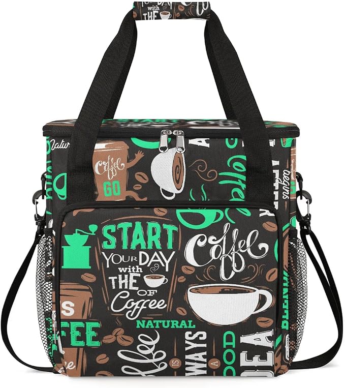 coffee cup coffees beans cyan Coffee Maker Carring Bag Travel Carrying Storage by CFERSAN
