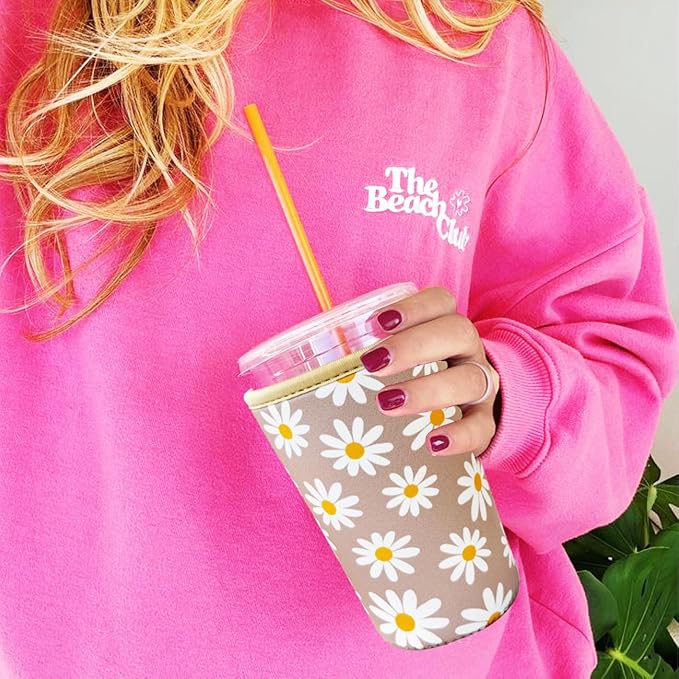 Reusable Insulated Neoprene Iced Coffee Cup Sleeve, Durable Drink Sleeve - Image 2