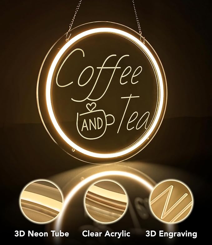 Coffee and Tea Neon Light Sign for Station Bar, Coffee & Tea Light Up Sign for - Image 5