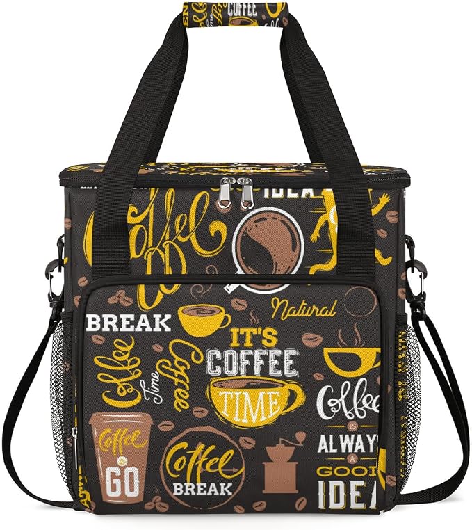 Yellow Coffee Break Cafe Maker Carring Bag Travel Carrying Storage Tote by FengQuGou