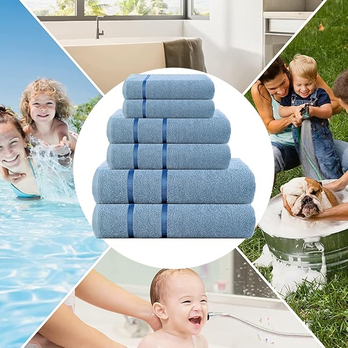 CASA COPENHAGEN Eternal 6Pcs 100% Egyptian Cotton Large Designer Towels Gift - Image 5
