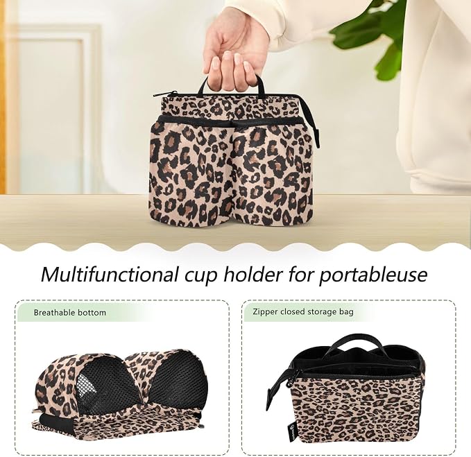 Leopard Print Portable Suitcase Drink Holder - Image 4