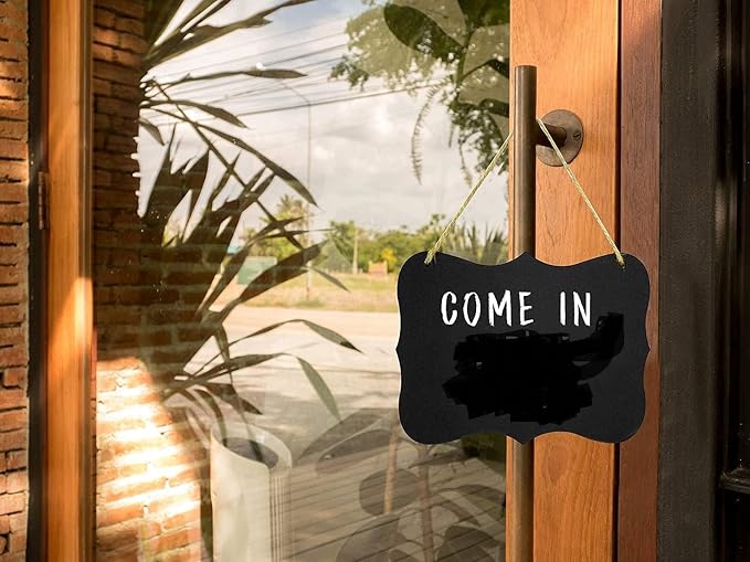 Wooden Double Sided Hanging Chalkboard, Memo Message Board, Vintage Erasable - Image 5