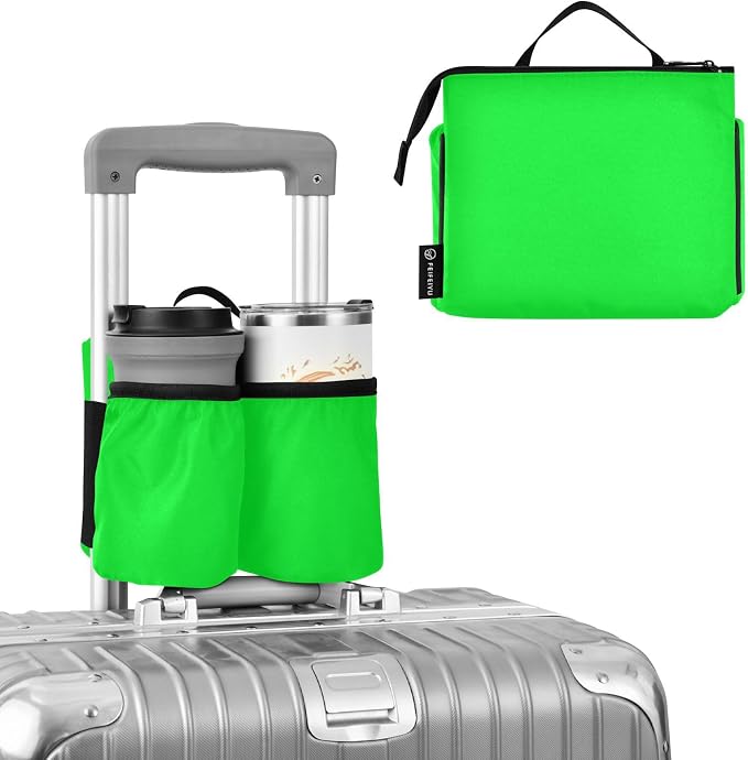 DOMIKING Neon Green Travel Luggage Cup Holder by DOMIKING