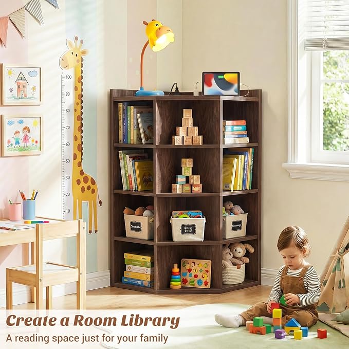 Aheaplus Corner Cabinet, 5-Tier Corner Bookshelf - Image 5