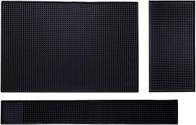 Bar Mat Set of 3 Rubber Bar Service Spill Mat by IMIYOKU