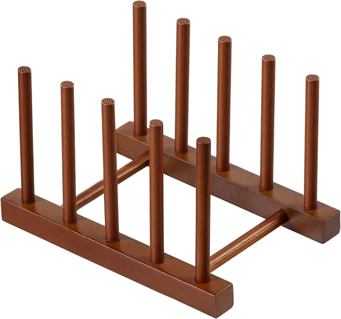 HBlife Teak Dish Plate Bowl Cup Book Pot Lid Cutting Board Drying Rack Stand by HBlife