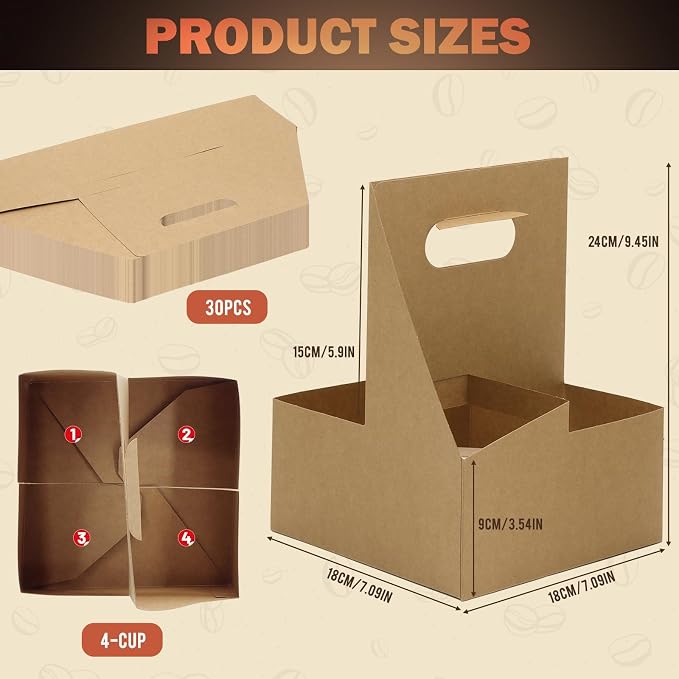 4 Cup Drink Coffee Carrier - Image 2