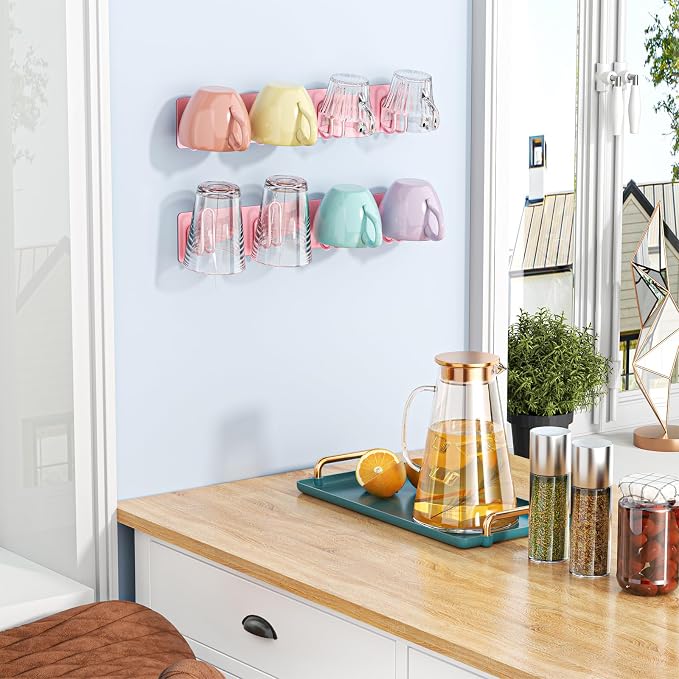 Mug Holder Wall Mounted, 2 Pack Coffee Cup Hooks, Metal Mug Rack - Image 3