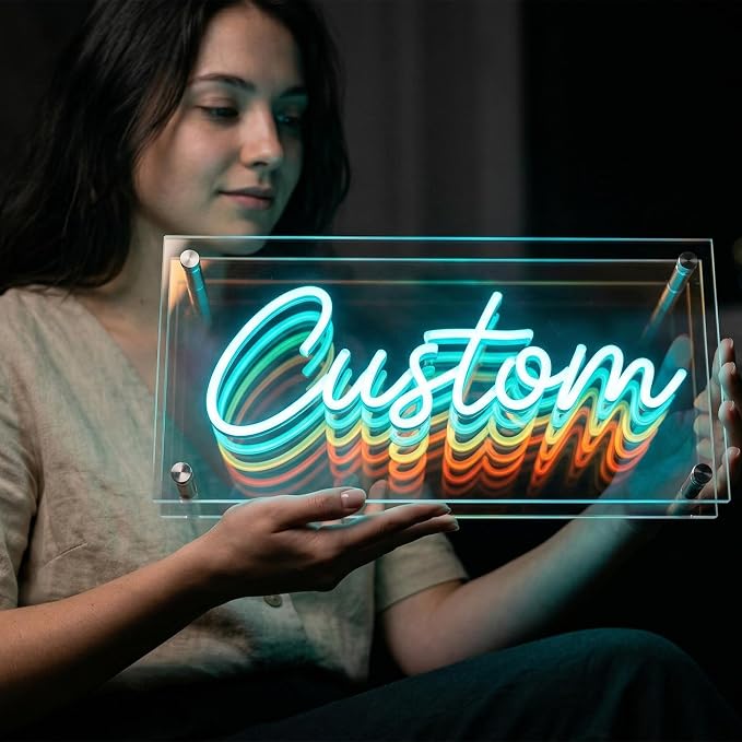 Custom Neon Sign with Double Layer Acrylic – Dimmable Iridescent Personalized by Comfwell