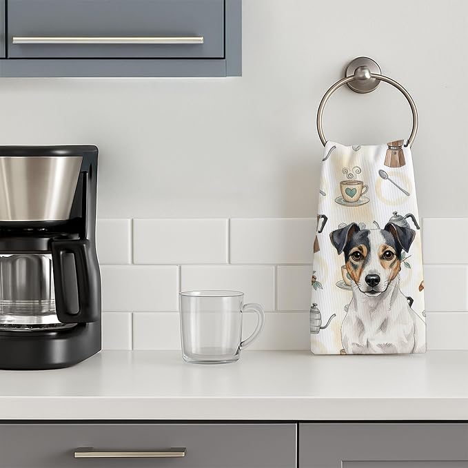 Caroline's Treasures White and Black Jack Russell Terrier Coffee Bar Kitchen - Image 3
