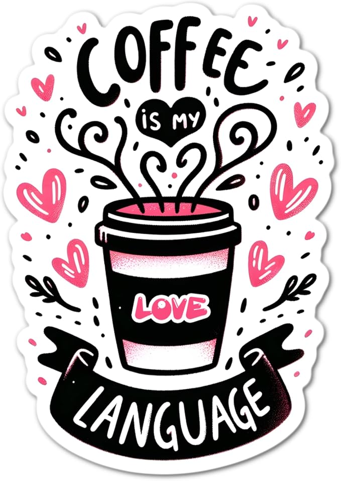 3.25" Coffee is my Love Language Laminated Laptop Sticker Iced Coffee Brew by Handmade