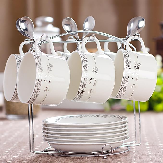 Tea Cups and Saucers Holder, Metal Tea Cups Coffee Cups Rack, Organizer - Image 7