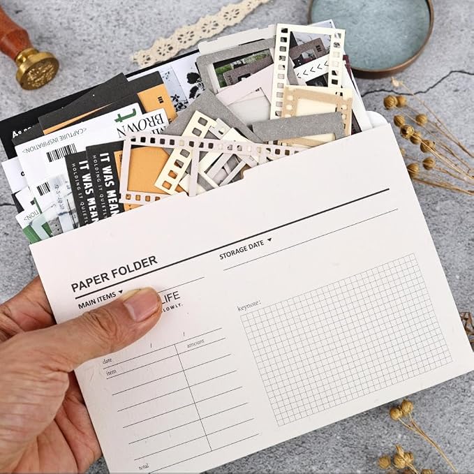 Diuhofart Vintage Scrapbook Supplies Kit, Scrap Booking Materials, Quote - Image 9