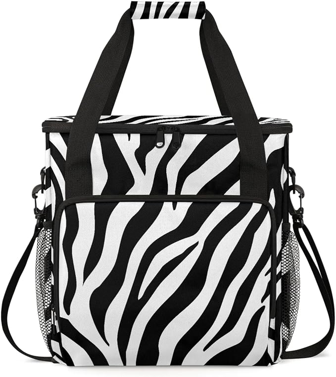 Black And White Zebra Coffee Maker Carring Bag, Large Insulated Storage by Home