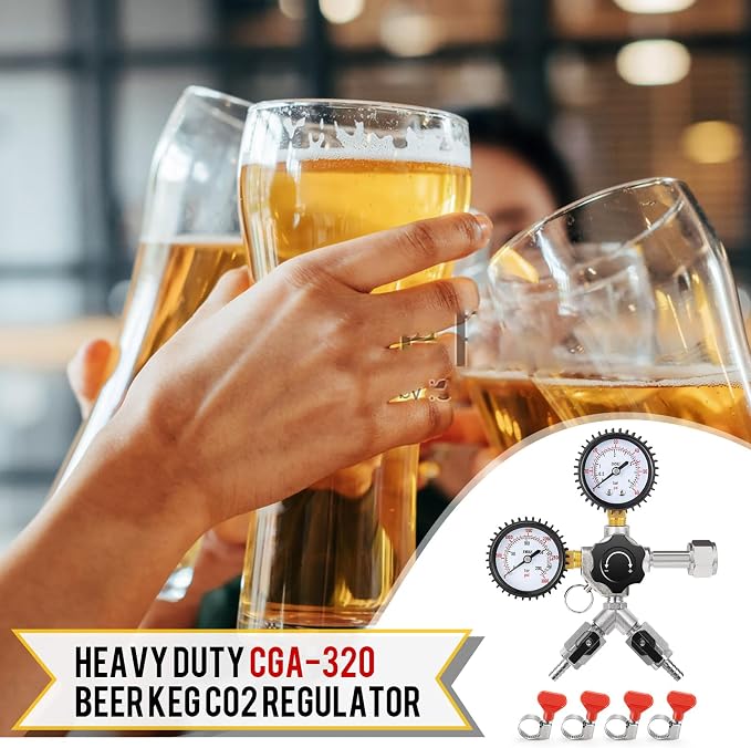 Dual Output CO2 Regulator for Kegerator 0-60psi Beer Keg Regulator 0-3000psi - Image 7