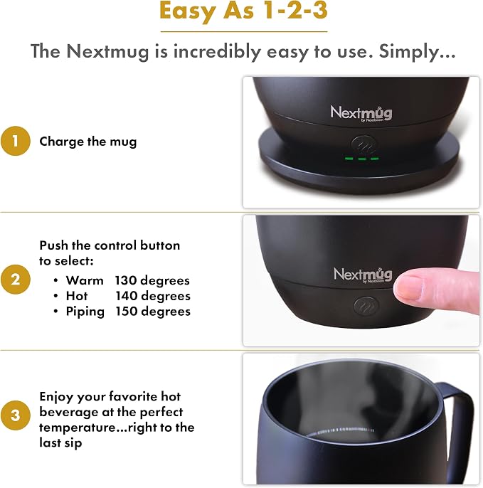 Nextmug - Temperature-Controlled, Self-Heating Coffee Mug - Image 4