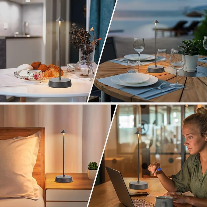 Rechargeable Cordless Small Table Lamp, 6000mAh Battery Operated, LED Touch - Image 5