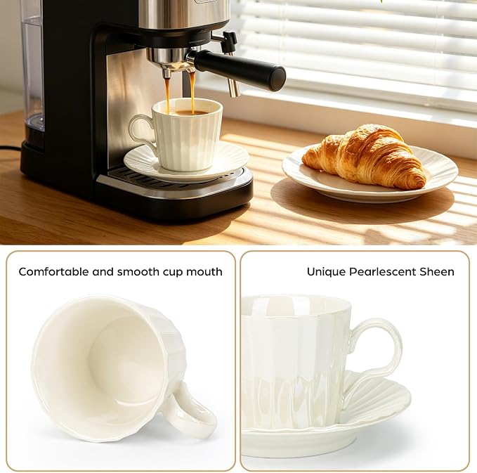 Ceramic Coffee Cup, 8 oz Cappuccino Cups - Image 5