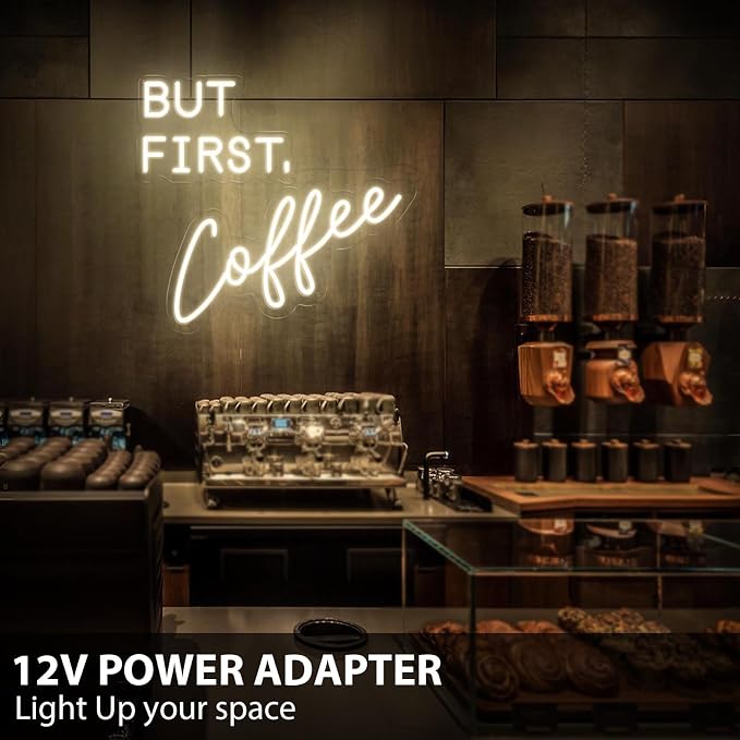But First Coffee Neon Sign for Wall Decor, 17 * 16in Dimmable Warm White LED - Image 2