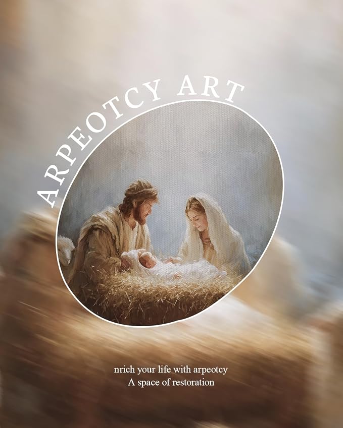 ARPEOTCY Gold Framed Christian Wall Art, 8x10 Inch Holy Family Canvas Print - Image 6