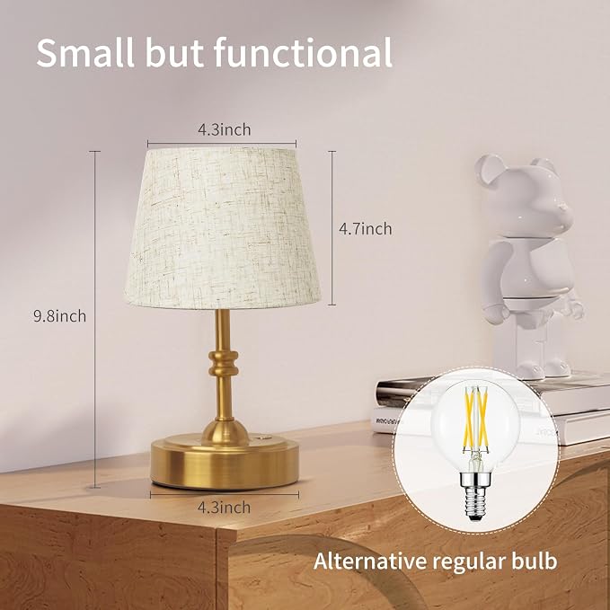 ONEWISH Small Cordless Lamp, Battery Operated Table lamp Dimmable, 4000mAh - Image 5