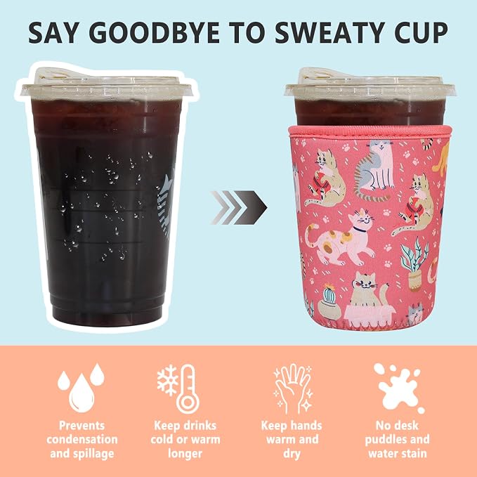 3 Pack Reusable Iced Coffee Sleeves - Image 5