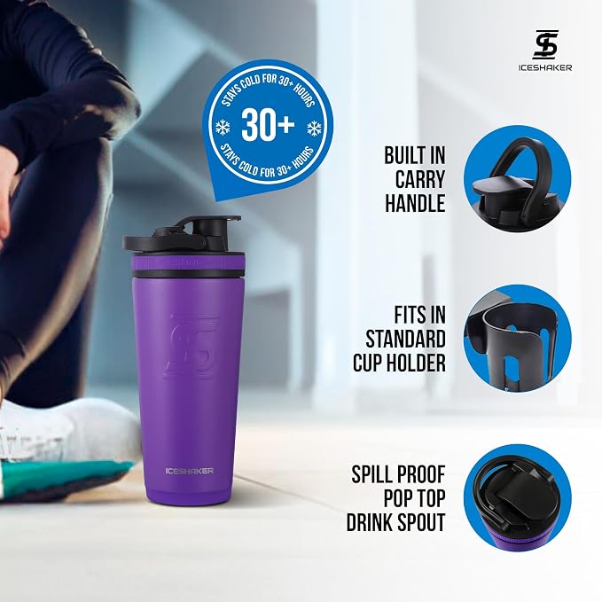 Ice Shaker Insulated Stainless Steel Shaker Bottle | 26oz - Image 2