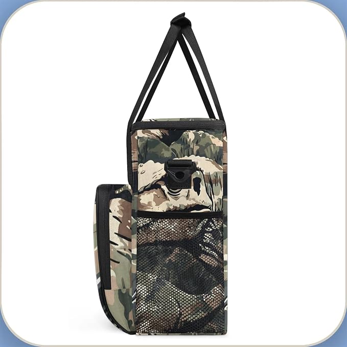 Cool Camo Dinosaur Coffee Maker Carring Bag, Large Insulated Storage Organizer - Image 4