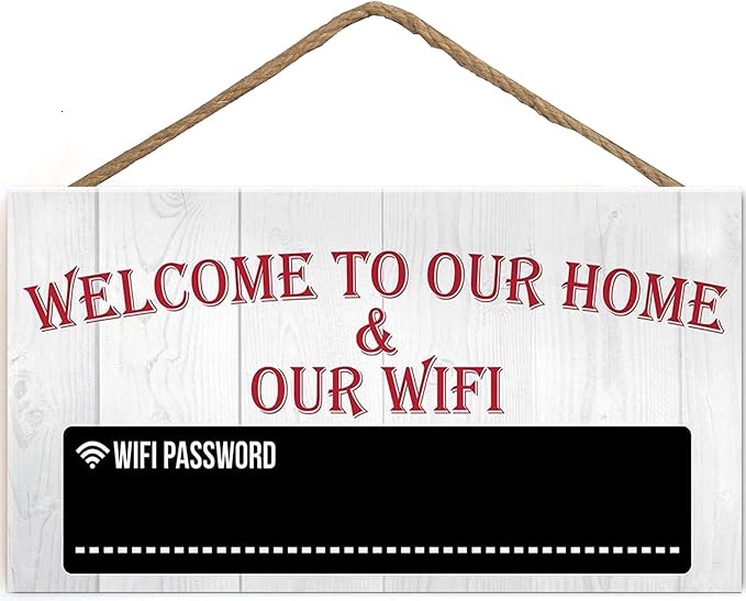 Welcome to Our Home & WiFi Password Chalkboard Gift Hanging Plaque Internet by Unknown