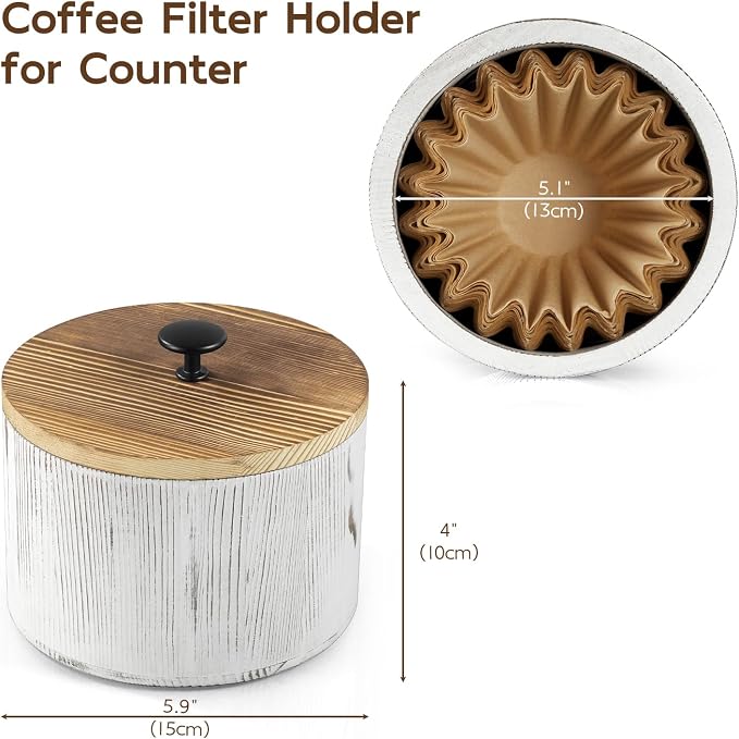 Coffee Filter Holder, Wood Filter Storage Container - Image 2