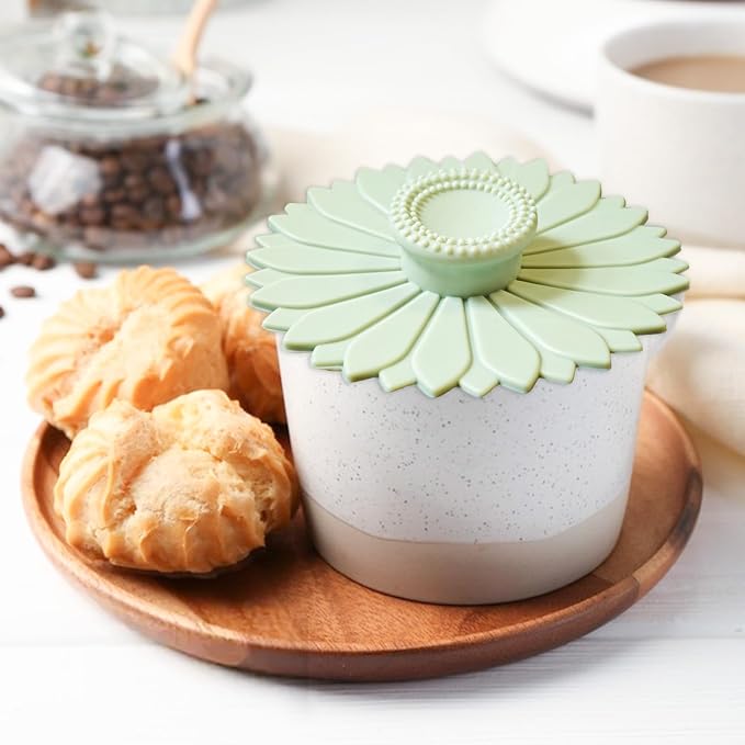 Sunflower Silicone Cup Covers, 4.1 Inch Reusable Suction Lids - Image 7