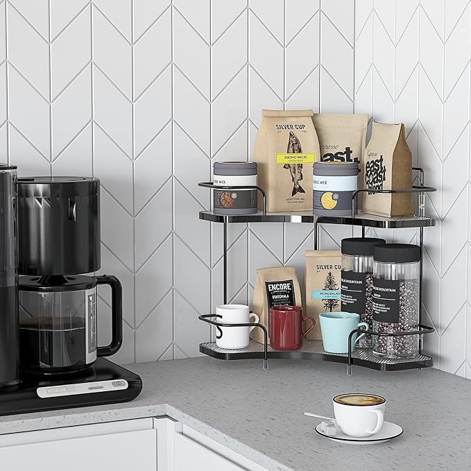 FOLLOWIN 2 Tier Countertop Corner Organizer, Corner Shelf - Image 7