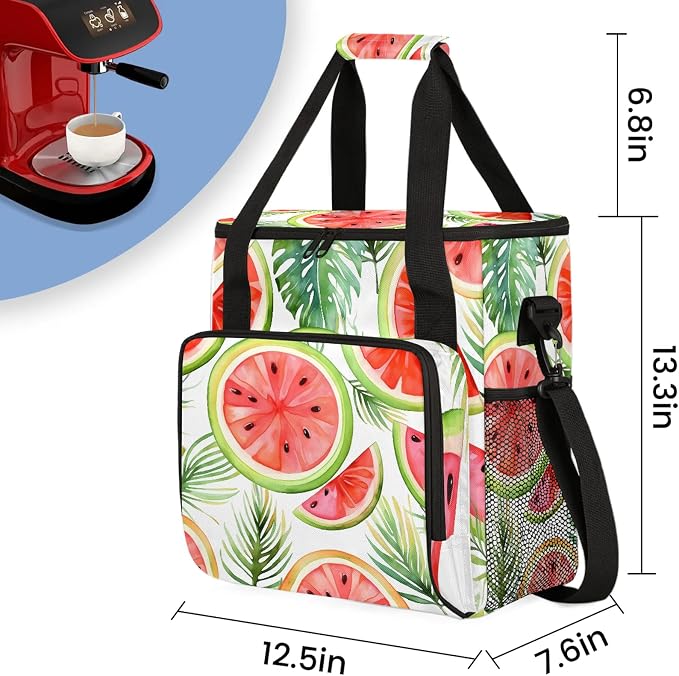 Summer Cartoon Fruit Watermelon Coffee Maker Carring Bag, Large Insulated - Image 2