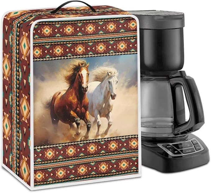 Horse Aztec Coffee Maker Cover Coffee Machine Dust Cover Lightweight Coffee Pot by Psesaysky