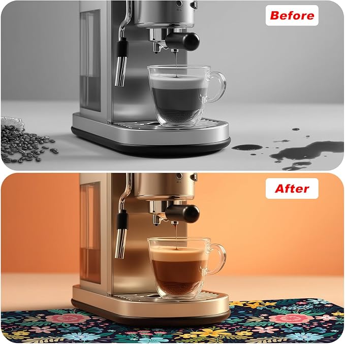 Coffee Mat, Coffee Bar Accessories Fit Under Coffee Maker Espresso Machine - Image 6