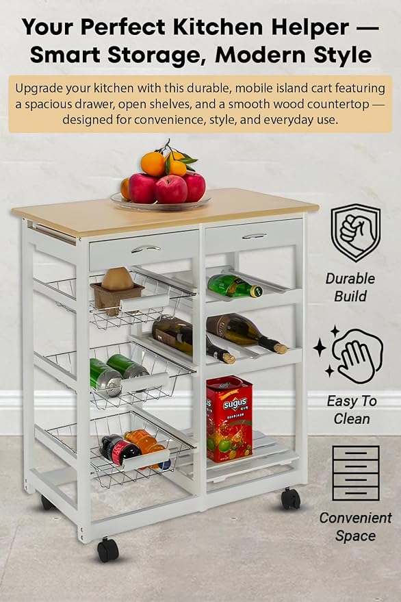 HYGRAD BUILT TO SURVIVE Kitchen Island Cart - Image 4