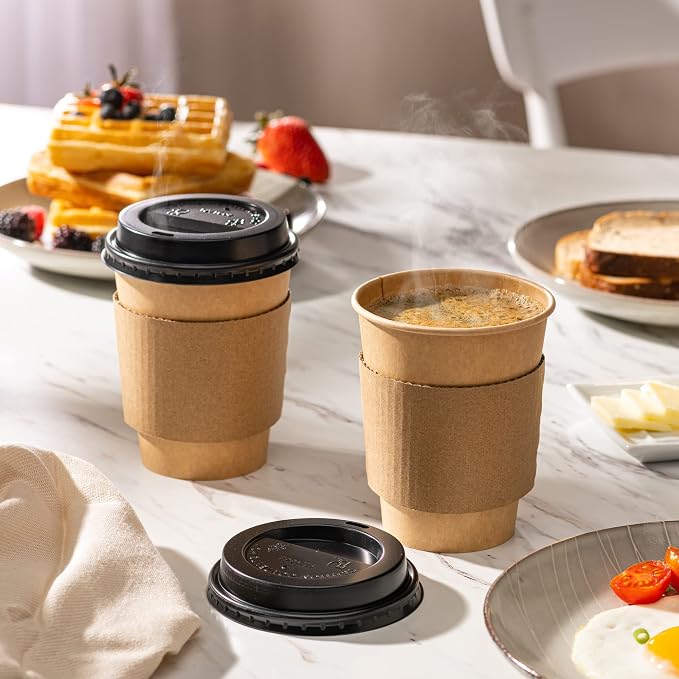 GUSTO 12 oz. Disposable Kraft Coffee Cups - Image 4