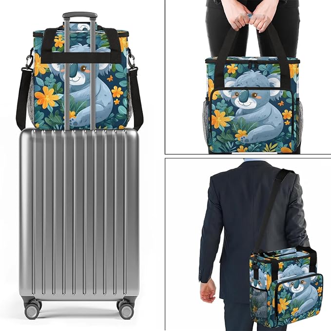 Cartoon Koala Coffee Maker Carring Bag, Large Insulated Storage Organizer Case - Image 7