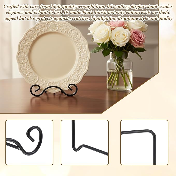 2 Pcs Tea Cup and Saucer Display Stand Metal Saucer Organizer Plate Coffee Mug - Image 4