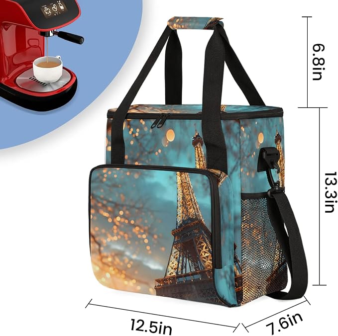 Eiffel Tower At Night Coffee Maker Carring Bag, Large Insulated Storage - Image 2