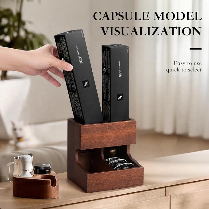 Wood Pod Dispenser Designed for Nespresso Vertuo Capsules, Freestanding - Image 2
