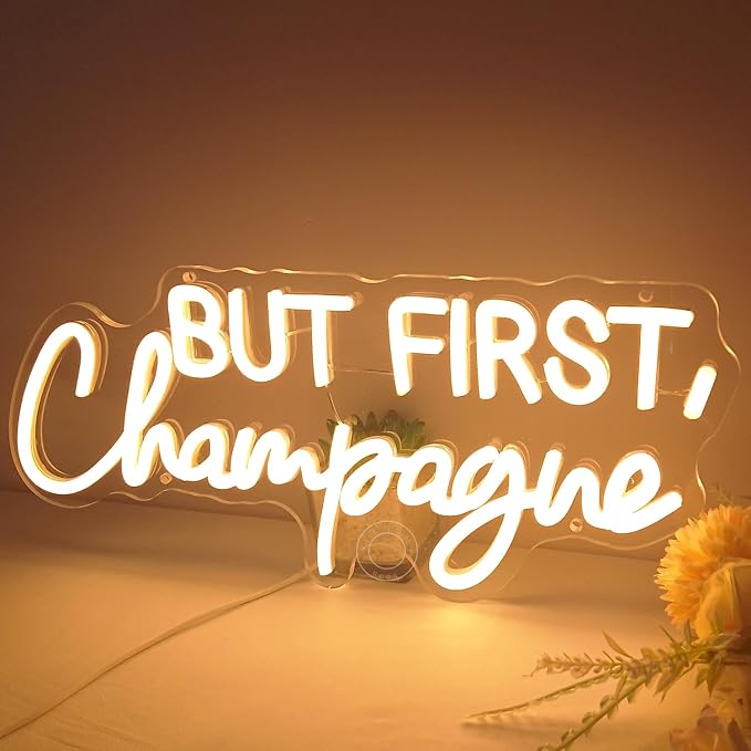 SYLHOME But First Champagne Led Neon Light Sign Home Bar Kitchen Man Cave Pub - Image 9