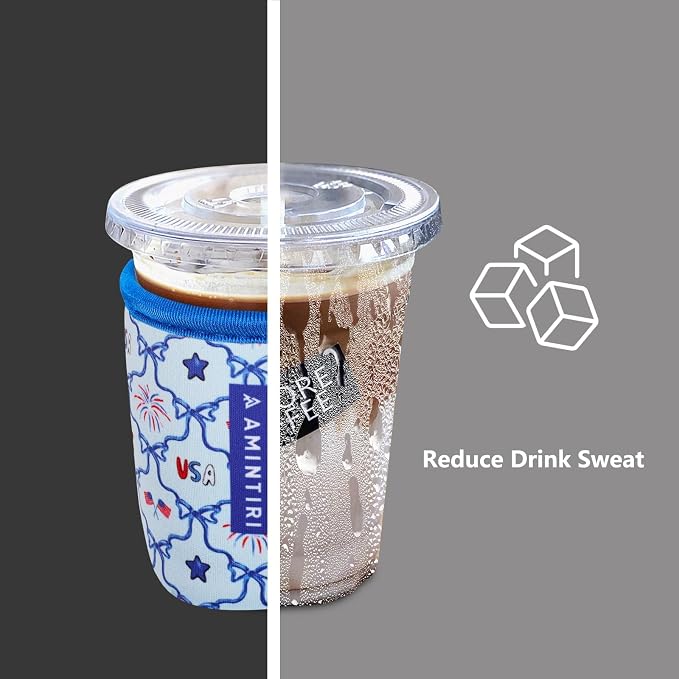3 Pack Reusable Sleeve for Iced Coffee Cup, Coffee Neoprene Sleeve for Iced&Hot - Image 2