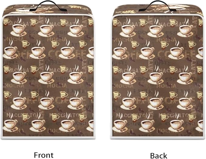 Coffee Cup Print Coffee Maker Dust Cover Small Kitchen Appliance Cover - Image 2