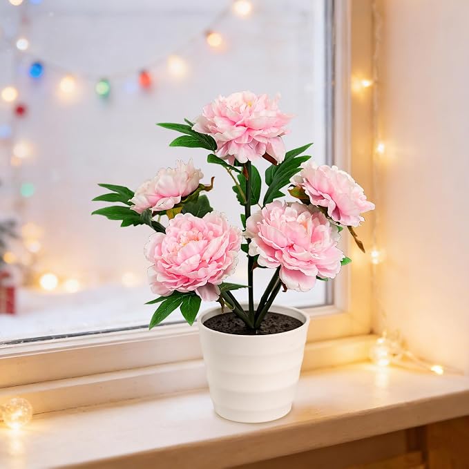 Pink Peony Artificial Flower Lamp, Night Light - Image 3