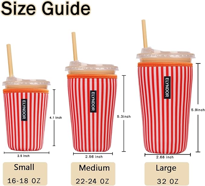 Reusable Insulated Sleeve for Iced Coffee Cup, Coffee Neoprene Sleeve for Cold - Image 5